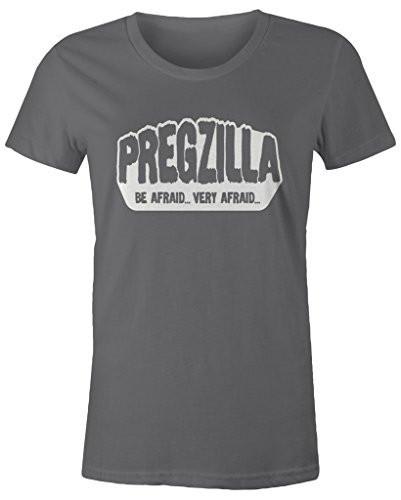 Shirts By Sarah Women's Missy Fit Funny Pregzilla T-Shirt Be Afraid Pregnancy Shirts-Shirts By Sarah