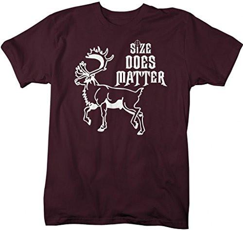 Shirts By Sarah Men's Funny Hunting Size Matters Moose T-Shirt Hunter-Shirts By Sarah