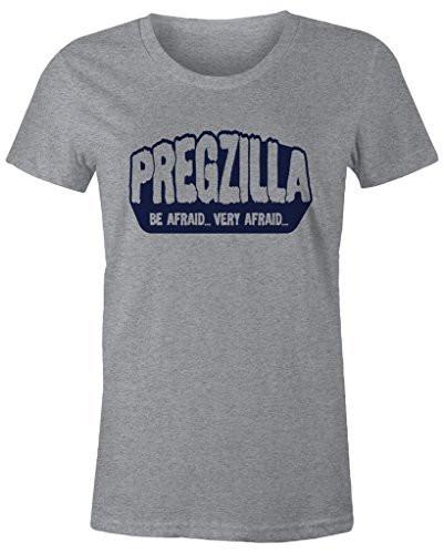 Shirts By Sarah Women's Missy Fit Funny Pregzilla T-Shirt Be Afraid Pregnancy Shirts-Shirts By Sarah