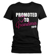 Shirts By Sarah Women's Promoted To Grandma 2019 T-Shirt New Grandparents Baby Reveal