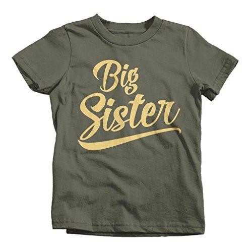 Shirts By Sarah Girl's Big Sister T-Shirt Sibling Matching Shirts-Shirts By Sarah