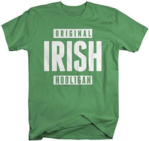 Shirts By Sarah Men's Funny St. Patrick's Day T-Shirt Original Irish Hooligan Shirts-Shirts By Sarah