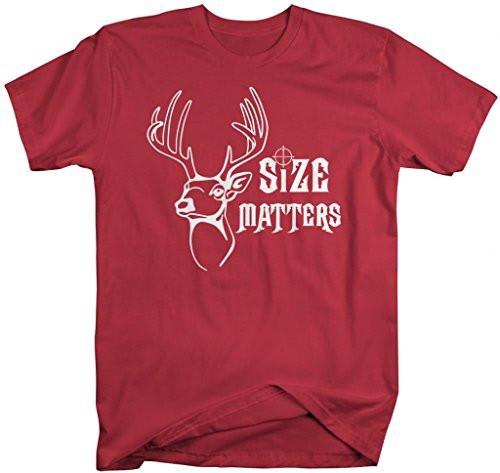 Shirts By Sarah Men's Funny Hunting Size Matters Buck T-Shirt Hunter-Shirts By Sarah