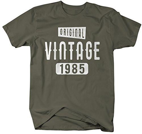 Shirts By Sarah Men's Original Vintage Birthday Year Shirts Made In 1985 T-Shirt-Shirts By Sarah