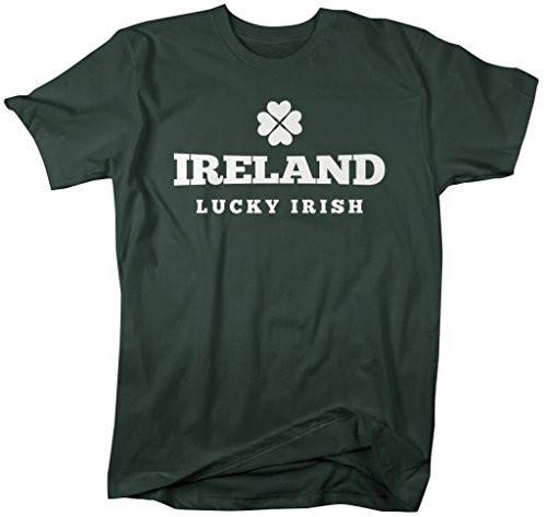 Shirts By Sarah Men's St. Patrick's Day Ireland Lucky Irish T-Shirt-Shirts By Sarah