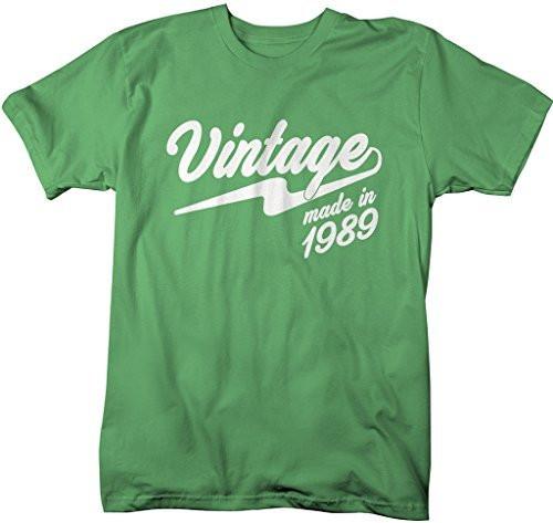 Shirts By Sarah Men's Vintage Made In 1989 T-Shirt Retro Birthday Shirts-Shirts By Sarah