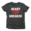 Shirts By Sarah Youth Heart Breaker Kids Funny Valentine's Day T-Shirt Boy's Girl's