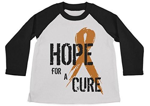 Shirts By Sarah Boy's Hope For A Cure 3/4 Sleeve Shirt Orange Ribbon Awareness MS Leukemia RSD-Shirts By Sarah