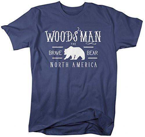 Shirts By Sarah Men's Woodsman T-Shirt Hunter Brave Bear Shirts-Shirts By Sarah