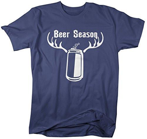 Shirts By Sarah Men's Funny Beer Season Antlers Hunting T-Shirt-Shirts By Sarah