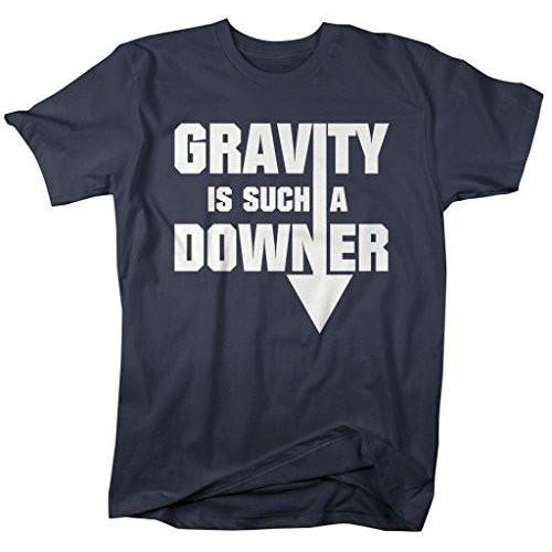 Shirts By Sarah Men's Geek Gravity Downer Funny Physics Science T-Shirt-Shirts By Sarah