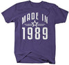 Shirts By Sarah Men's Made In 1989 Birthday T-Shirt Retro Star Custom Shirts