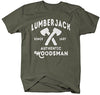 Shirts By Sarah Men's Lumberjack T-Shirt Authentic Woodsman Shirts Axe Man Tee