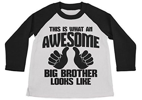 Shirts By Sarah Boy's Awesome Big Brother Shirt 3/4 Sleeve Raglan Shirts-Shirts By Sarah