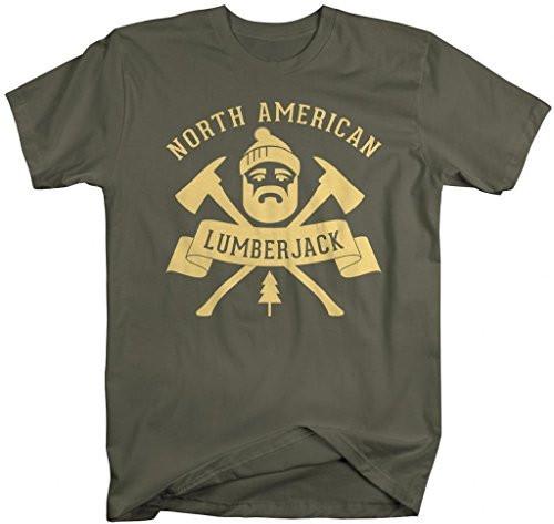 Shirts By Sarah Men's North American Lumberjack T-Shirt Woodsman-Shirts By Sarah
