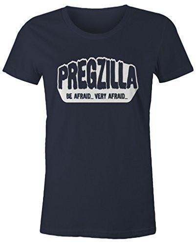 Shirts By Sarah Women's Missy Fit Funny Pregzilla T-Shirt Be Afraid Pregnancy Shirts-Shirts By Sarah