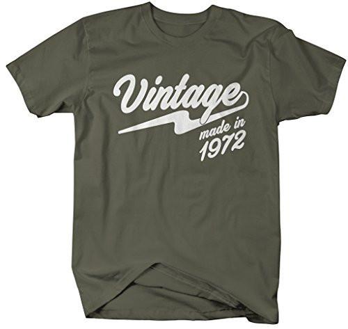 Shirts By Sarah Men's Vintage Made In 1972 T-Shirt Retro Birthday Shirts-Shirts By Sarah