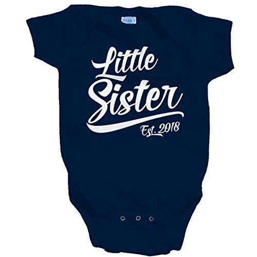 Shirts By Sarah Baby Girl's Little Sister EST. 2018 One Piece Bodysuit-Shirts By Sarah