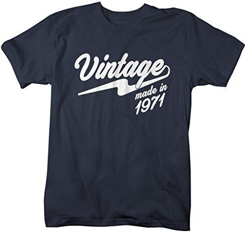 Shirts By Sarah Men's Vintage Made In 1971 T-Shirt Retro Birthday Shirts-Shirts By Sarah