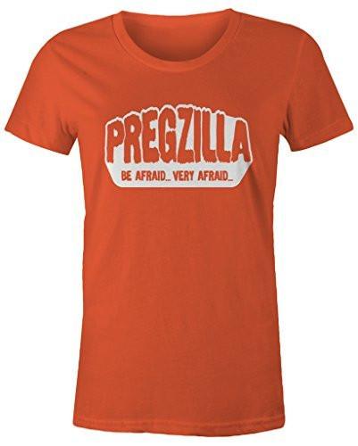 Shirts By Sarah Women's Missy Fit Funny Pregzilla T-Shirt Be Afraid Pregnancy Shirts-Shirts By Sarah