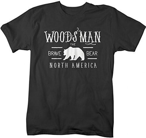 Shirts By Sarah Men's Woodsman T-Shirt Hunter Brave Bear Shirts-Shirts By Sarah