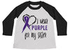 Shirts By Sarah Boy's Wear Purple For Sister Shirt 3/4 Sleeve Purple Awareness Shirts