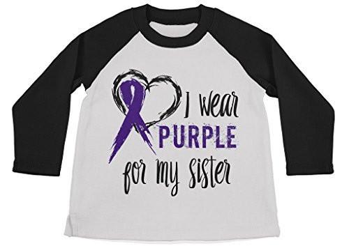 Shirts By Sarah Boy's Wear Purple For Sister Shirt 3/4 Sleeve Purple Awareness Shirts-Shirts By Sarah