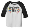 Boy's Patriotic 4th July T-Shirt Sparkler Tribe 3/4 Sleeve Raglan