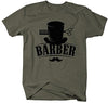 Shirts By Sarah Men's Barber T-Shirt Top Hat Vintage Hipster Mustache Barbers Shirts