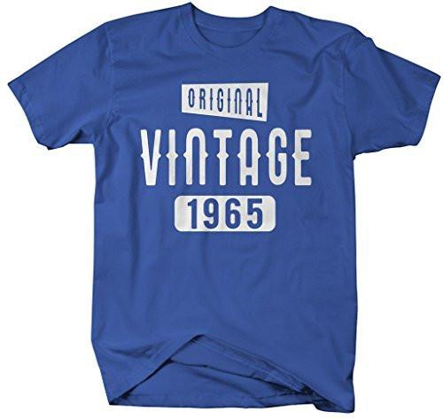 Shirts By Sarah Men's Original Vintage Birthday Year Shirts Made In 1965 T-Shirt-Shirts By Sarah