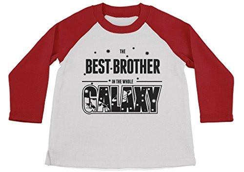 Shirts By Sarah Boy's Best Brother In Galaxy Cute Space 3/4 Sleeve Raglan Shirt-Shirts By Sarah