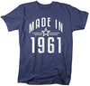 Shirts By Sarah Men's Made In 1961 Birthday T-Shirt Retro Star Custom Shirts