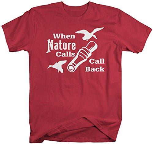 Shirts By Sarah Men's Funny Hunting Shirt When Nature Calls Call Back Hunter T-Shirt-Shirts By Sarah