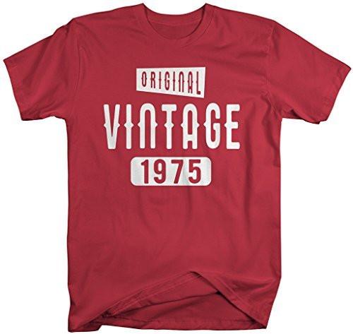 Shirts By Sarah Men's Original Vintage Birthday Year Shirts Made In 1975 T-Shirt-Shirts By Sarah