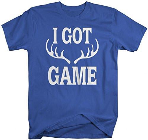 Shirts By Sarah Men's Funny Hunting T-Shirt - I Got Game Antlers-Shirts By Sarah