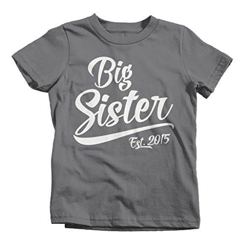 Shirts By Sarah Girl's Big Sister 2015 T-Shirt Sibling Matching Shirts-Shirts By Sarah