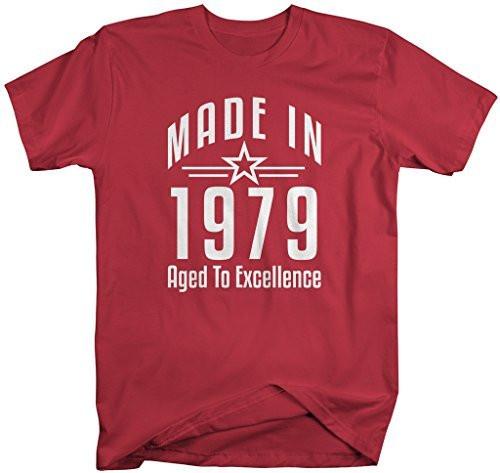 Shirts By Sarah Men's Made In 1979 Birthday T-Shirt Aged To Excellence Shirts-Shirts By Sarah