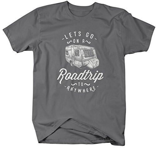 Shirts By Sarah Men's Hipster Road Trip T-Shirt Camper Shirt Camping Tee-Shirts By Sarah