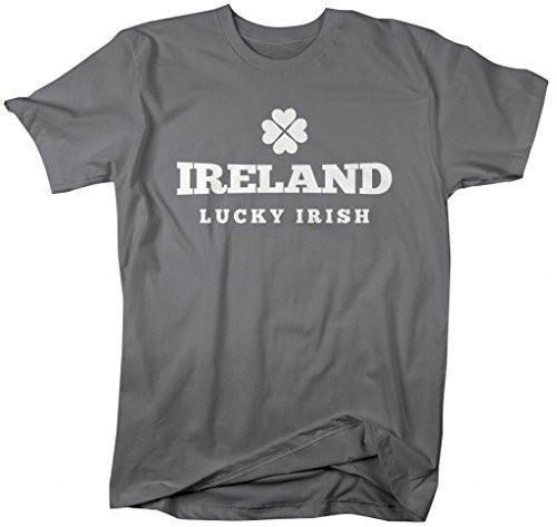Shirts By Sarah Men's St. Patrick's Day Ireland Lucky Irish T-Shirt-Shirts By Sarah