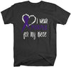 Shirts By Sarah Men's Purple Ribbon Shirt Wear For Niece T-Shirt Awareness Support Shirt