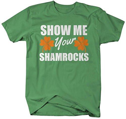 Shirts By Sarah Men's Funny St. Patrick's Day T-Shirt Show Me Your Shamrocks-Shirts By Sarah