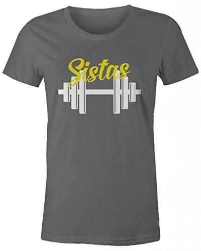 Shirts By Sarah Women's Matching Swole Mates Sistas Workout T-Shirts (Sistas)-Shirts By Sarah