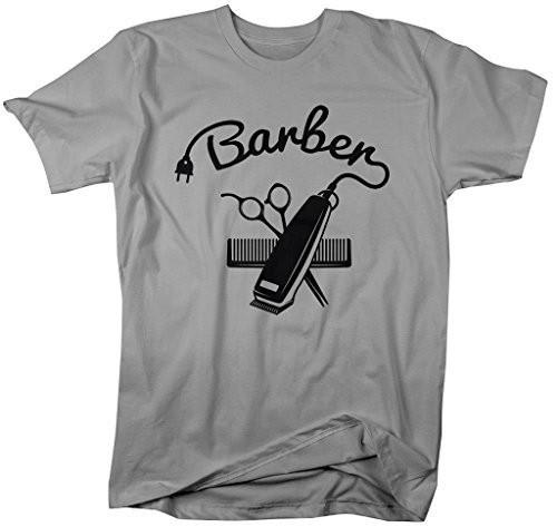Shirts By Sarah Men's Barber Shirts Hair Clippers Cotton Ring Spun T-Shirt-Shirts By Sarah
