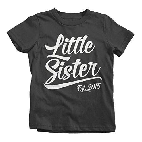 Shirts By Sarah Girls' Little Sister 2015 T-Shirt Sibling Matching Shirts-Shirts By Sarah