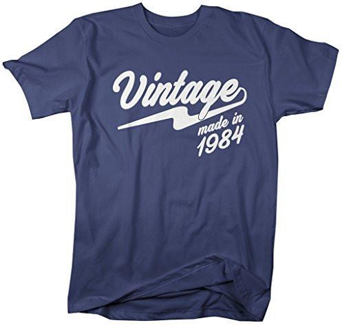 Shirts By Sarah Men's Vintage Made In 1984 T-Shirt Retro Birthday Shirts-Shirts By Sarah