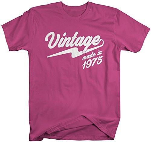 Shirts By Sarah Men's Vintage Made In 1975 T-Shirt Retro Birthday Shirts-Shirts By Sarah