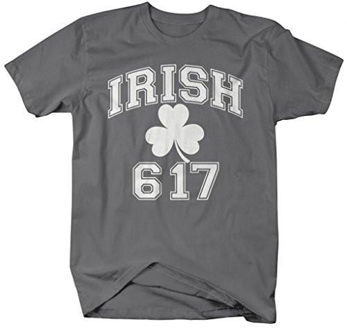Shirts By Sarah Men's St. Patrick's Day Area Code T-Shirt Boston Irish 617-Shirts By Sarah