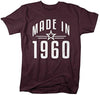 Shirts By Sarah Men's Made In 1960 Birthday T-Shirt Retro Star Custom Shirts