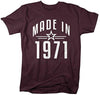 Shirts By Sarah Men's Made In 1971 Birthday T-Shirt Retro Star Custom Shirts