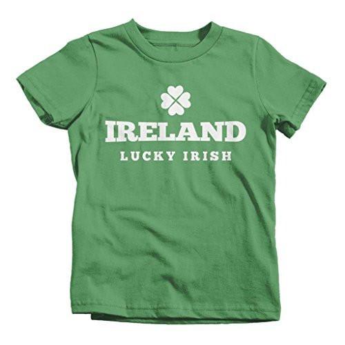 Shirts By Sarah Boy's St. Patrick's Day Ireland Lucky Irish T-Shirt-Shirts By Sarah